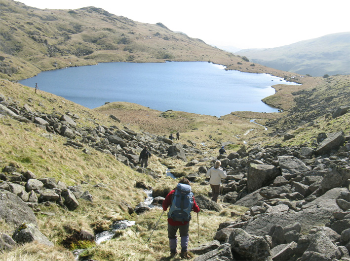 Descending to Scoat Tarn